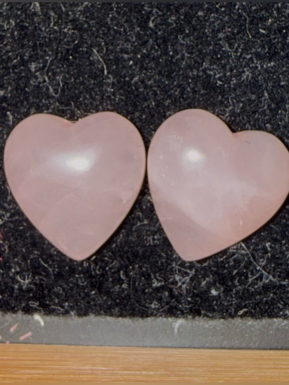 Rose Quartz Heart Stud Earrings - Pink